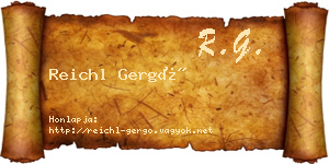 Reichl Gergő névjegykártya